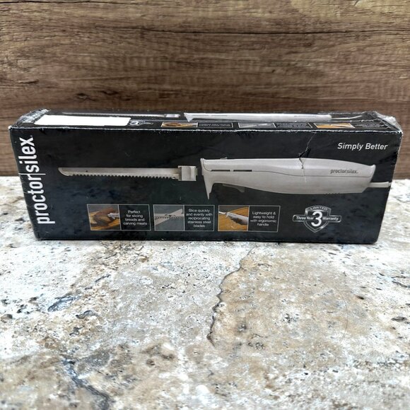 Proctor Silex Electric Knife White Simply Better Easy Slice New Sealed - Picture 1 of 9